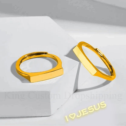 I Love Jesus Couple Jewelry Projection Couple Ring Light Sculpted Adjustable reflecting Ring Valentine's Day Gift for Lover