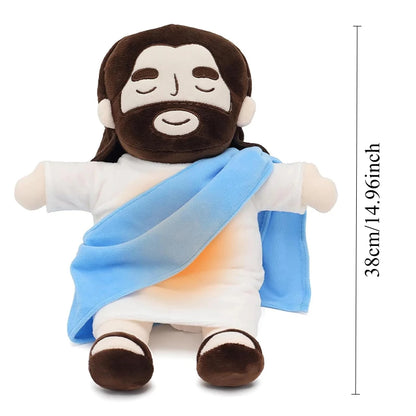 38CM Breathing Jesus Plush Toy Baby Soothing Jesus Doll Four-gear Adjustment Children Music Sleep Companion Christmas Toy Gifts